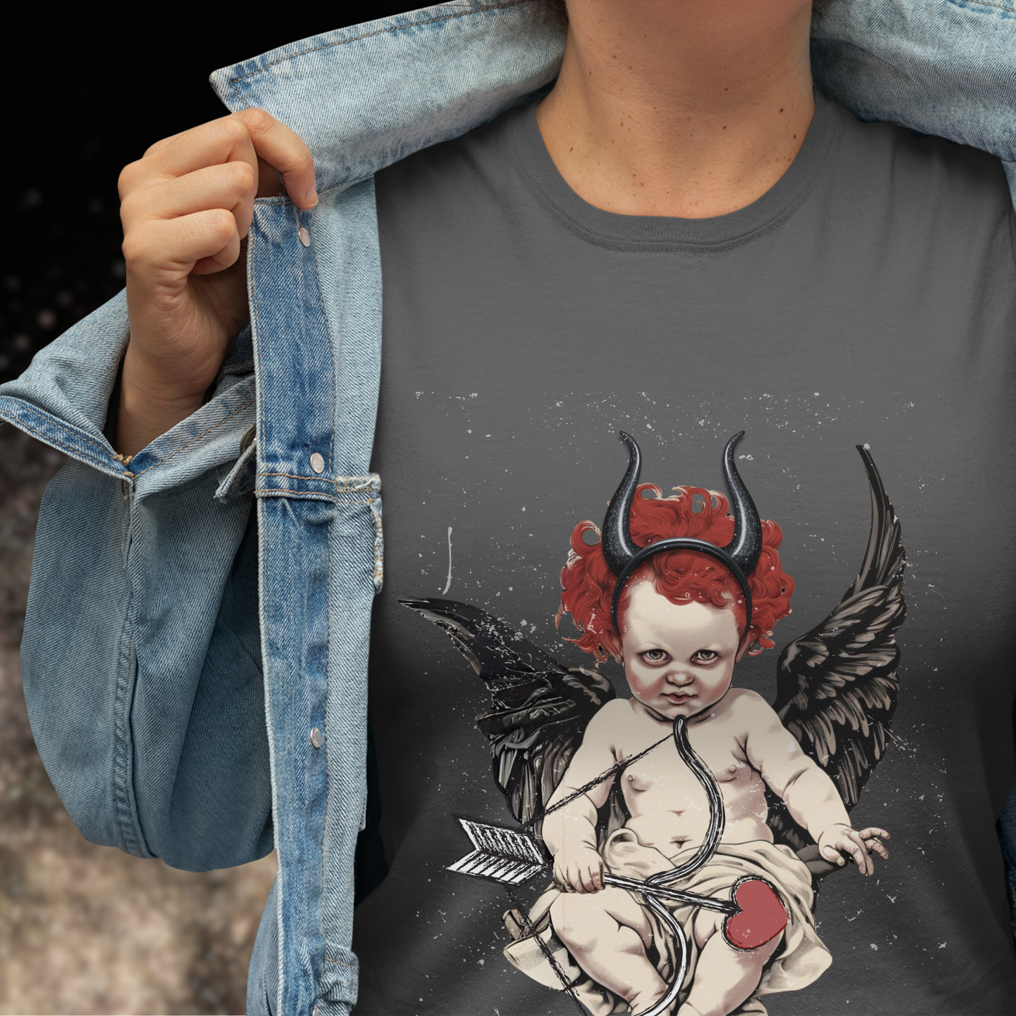 Evil Cupid tee unisex horror tshirt for her gothic cupid love tee gift gothic punk tee for him gift