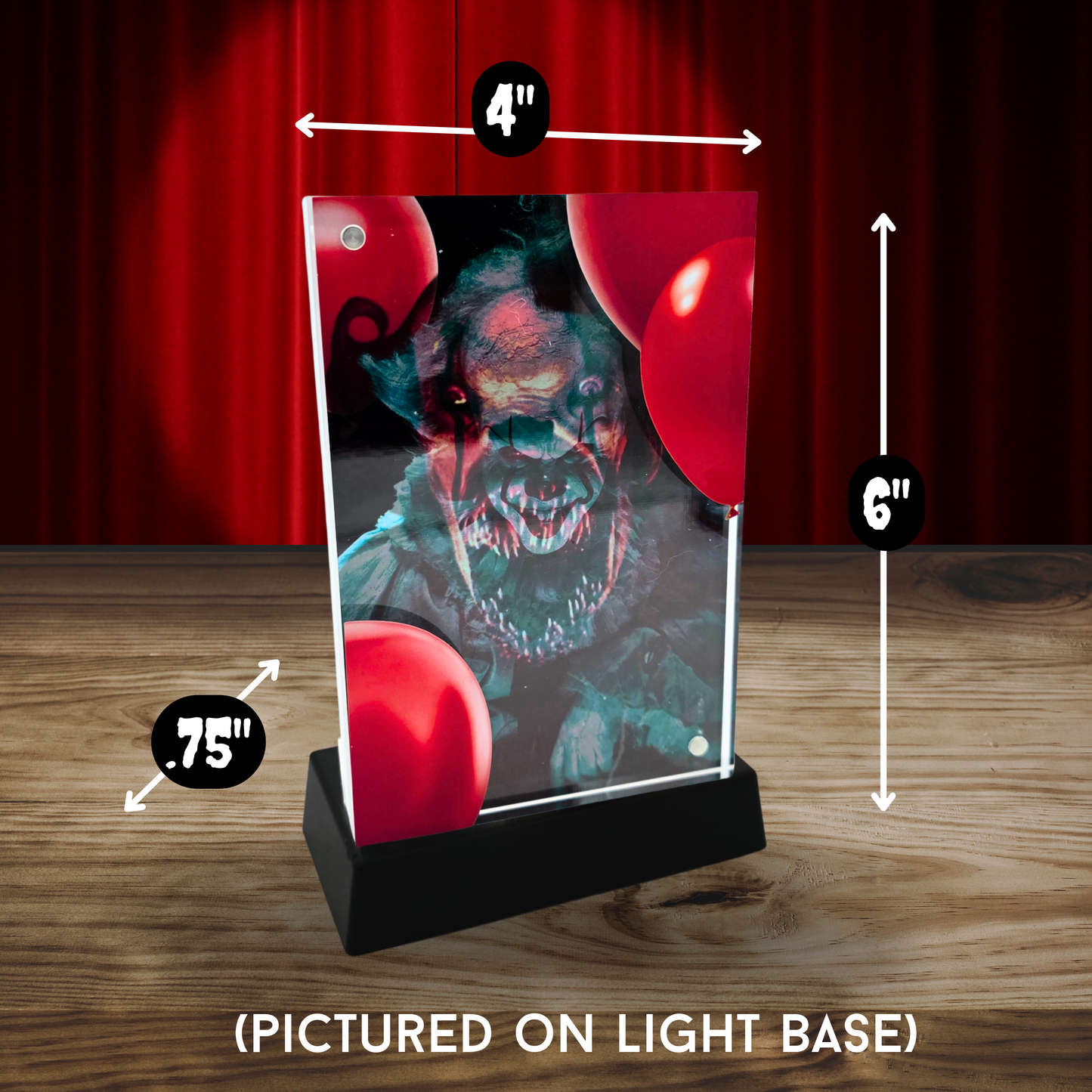 Color Reactive Pennywise 3D Effect Acrylic – Modern Horror Clown RGB Light Illusion Art Display, Spooky Desk Decor