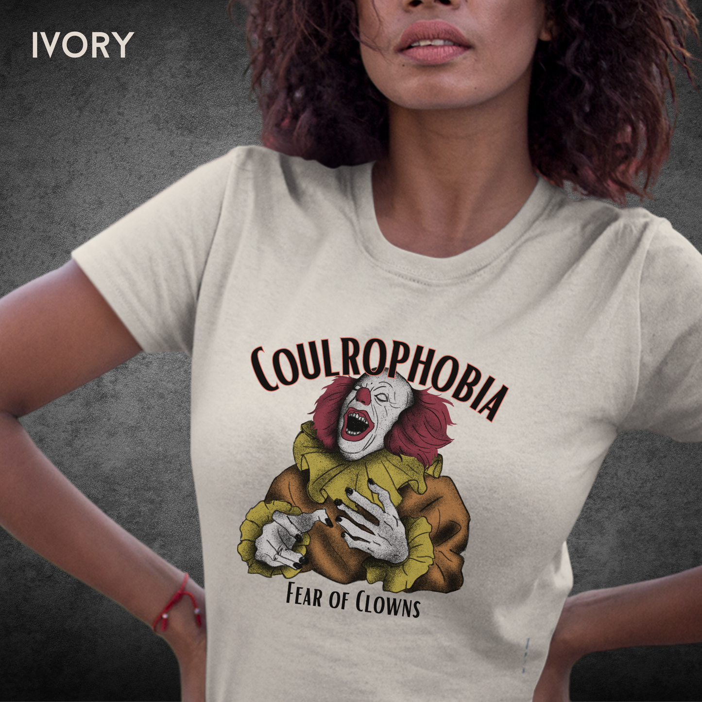 Coulrophobia Unisex Horror T Shirt Fear of Clowns Graphic Tee Creepy Circus Art Shirt Halloween Goth Comfort Colors 1717