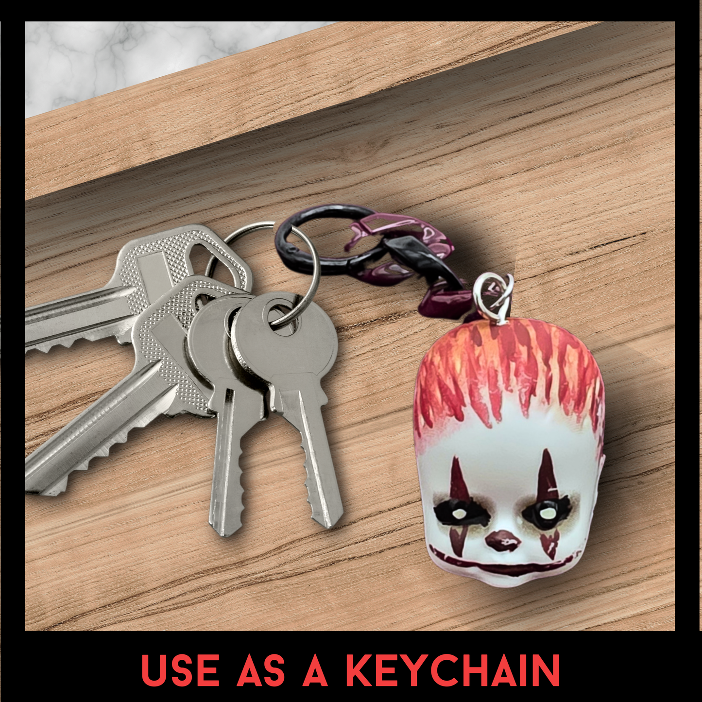 Clown Baby Bag Charm | Handmade Horror Purse Charm