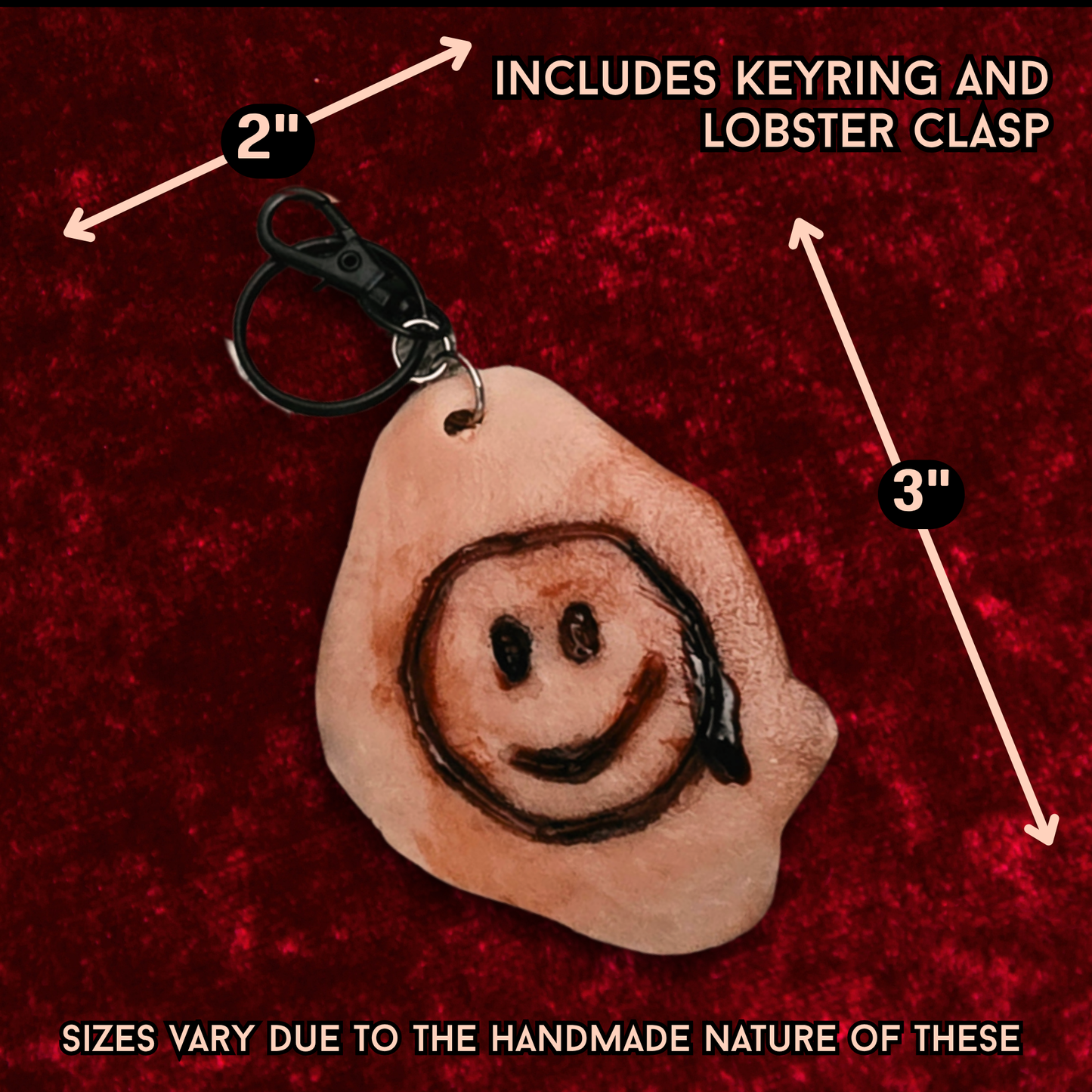 Carved “Skin” Keychain & Bag Charm | Handmade Horror Accessory