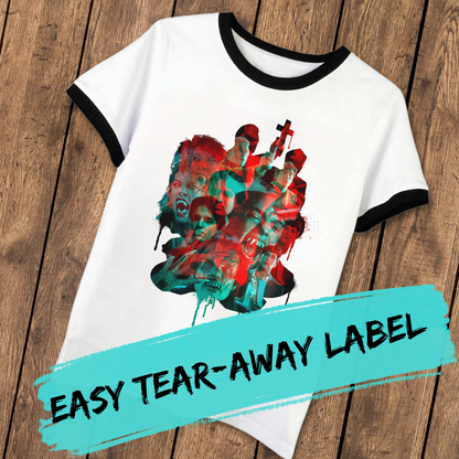 Welcome to Fright Night Ringer Tee | Glitch Horror T-Shirt Inspired by Cult Vampire Classic | 80's Horror tee | Pre-Order for Gathering of the Ghouls