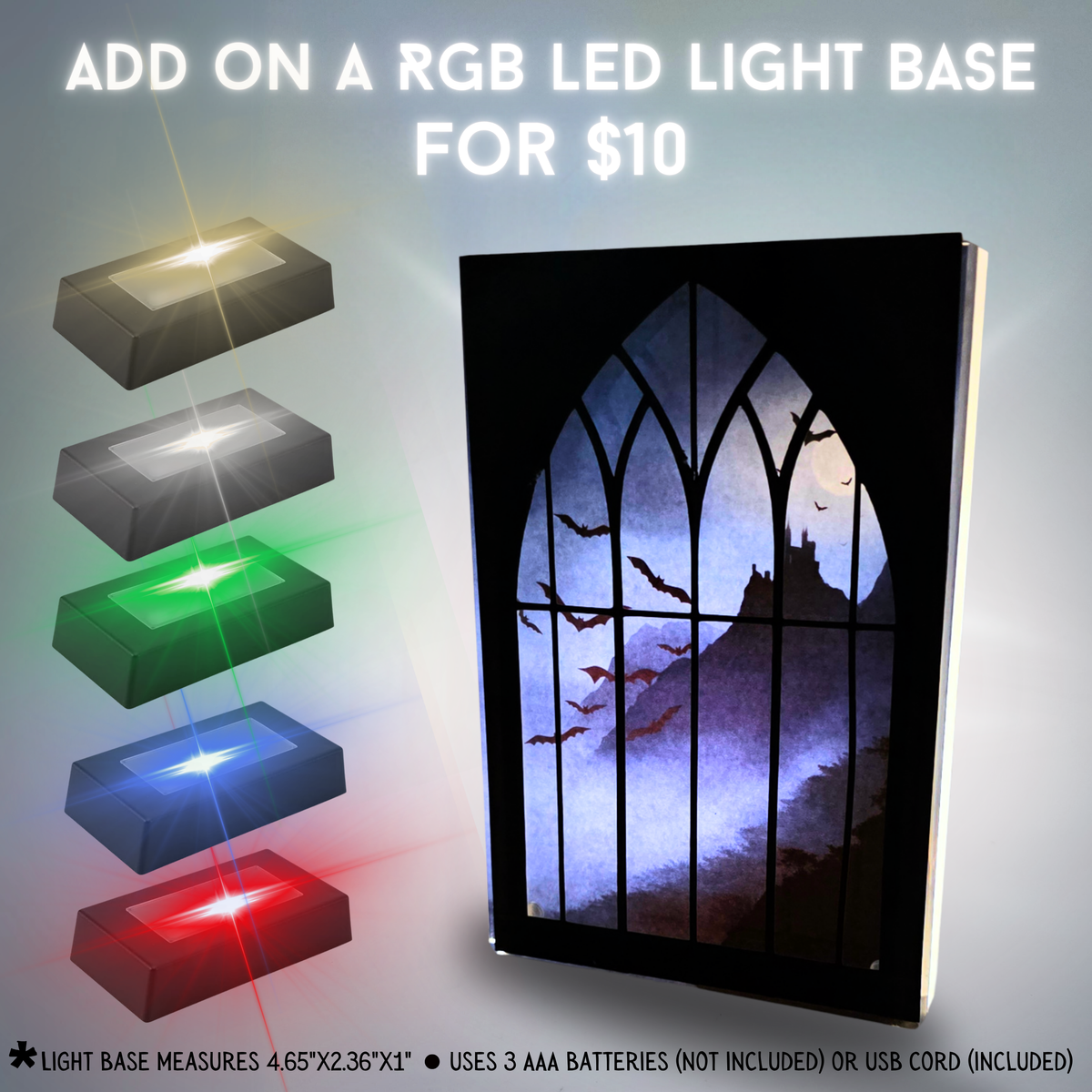 Transylvania Window 3D Effect Acrylic Gothic Castle Décor
