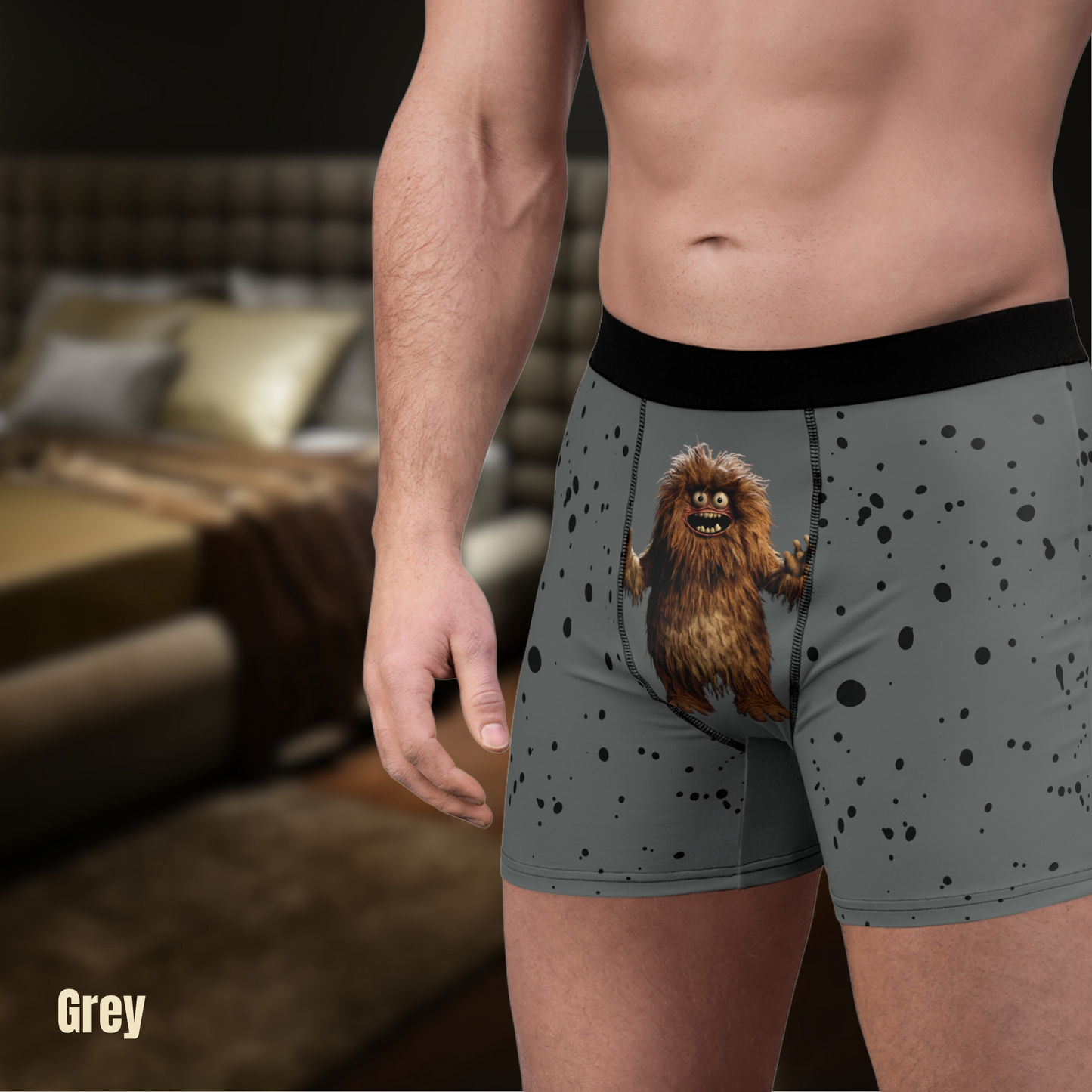 Furry Crotch Monsters funny boxer briefs gift for him bachelor party gift anniversary for him funny gag gift underwear (Copy)