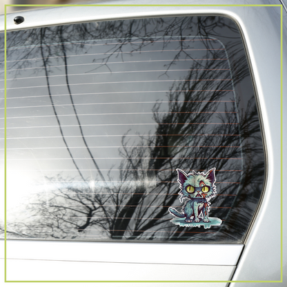 Zombie Kitty kiss cut sticker vinyl decal animal zombie sticker party favor zombie cat sticker gift bird zombie cute zombie cat sticker horror vinyl sticker