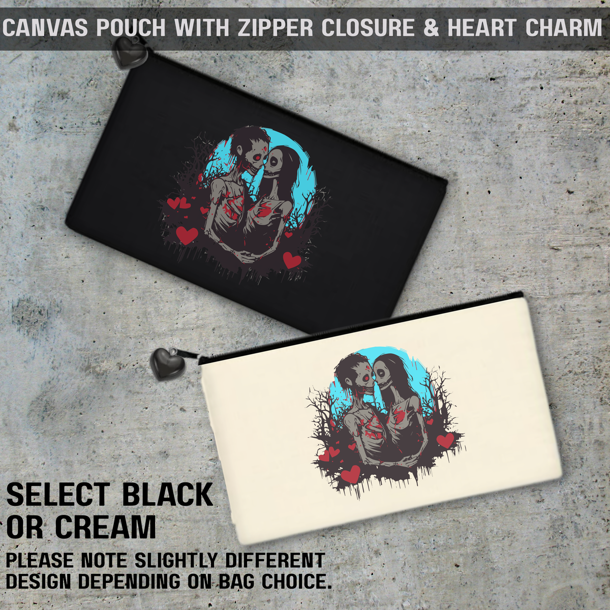 Zombie Love Bag Collection – Gothic Tote, Makeup Pouch & Mini Stash Case