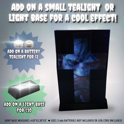 Crucifix Regan 3D effect Layered acrylic magnetic image The Exorcist movie gift magnetic photo frame Regan MacNeil photo acrylic gift for horror fan