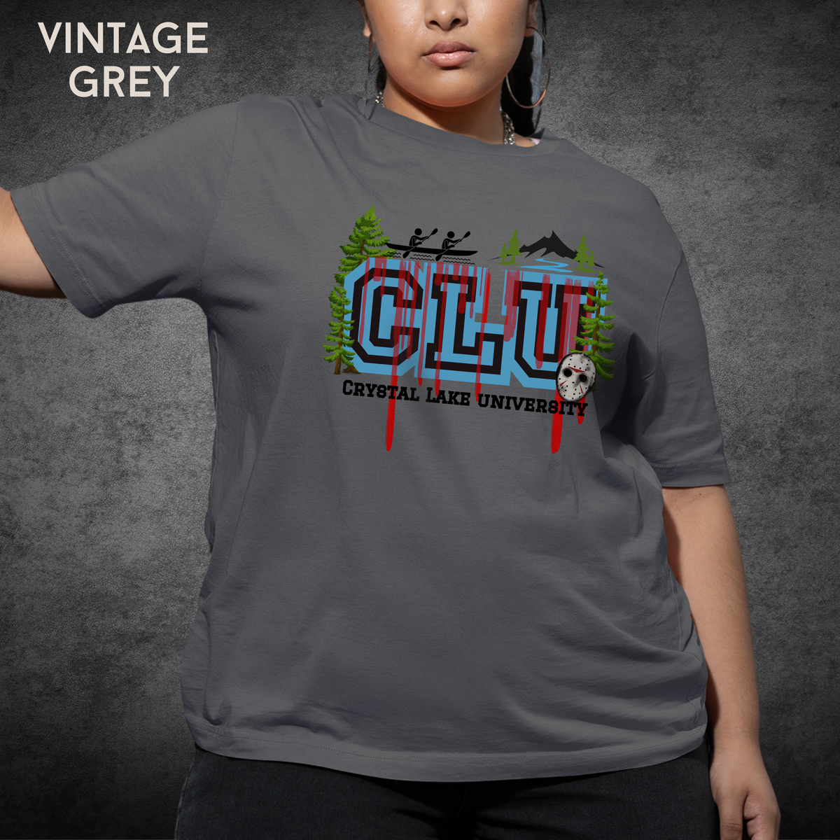 Crystal Lake University CLU Unisex Horror Tee | Friday the 13th Inspired Camp Slasher Shirt | Comfort Colors 1717 Graphic Tee