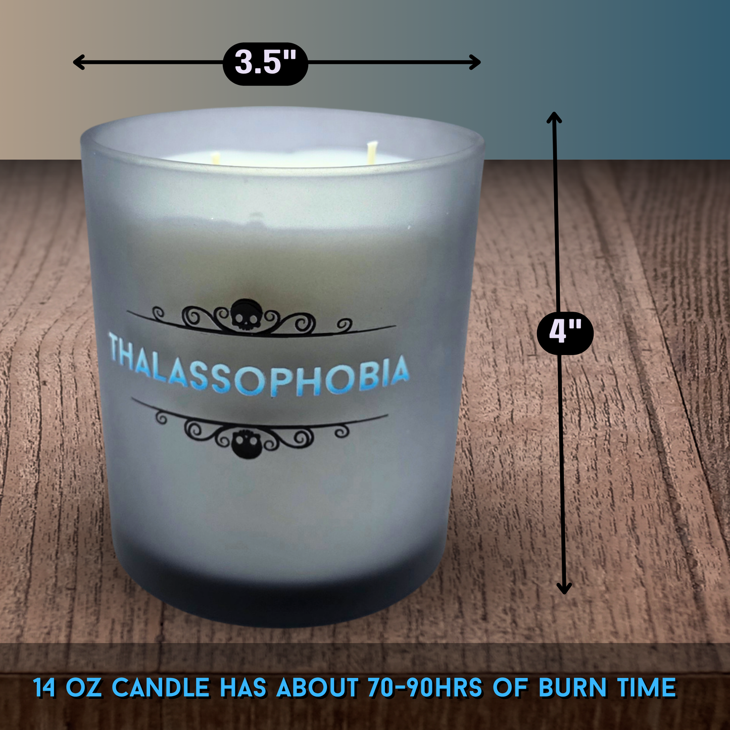 Thalassophobia HorrorLux Candle & Wax Melts Set, Sea Salt Bergamot Sandalwood Gothic Ocean Horror Candle Gift