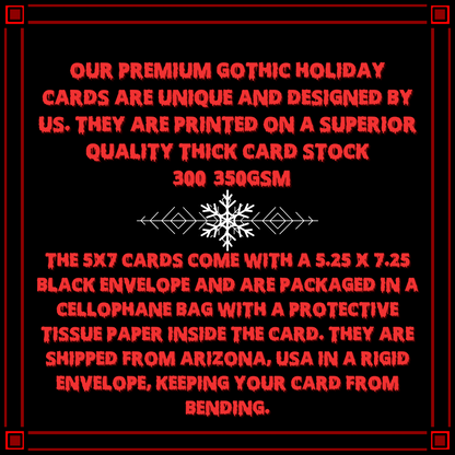 Merry Gothmas card gothic christmas card gift skulls holiday card goth card for her santa skull card for him