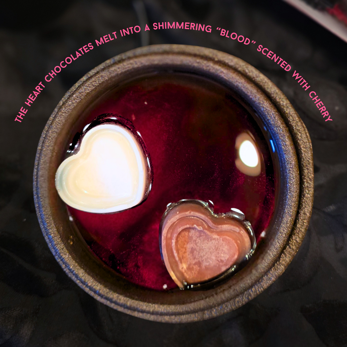 Sinister Chocolates Wax Melts | Bleeding Heart Wax Melts | Chocolate Strawberry Cherry Scent | Horror Valentine Gift | Spooky Wax Melts