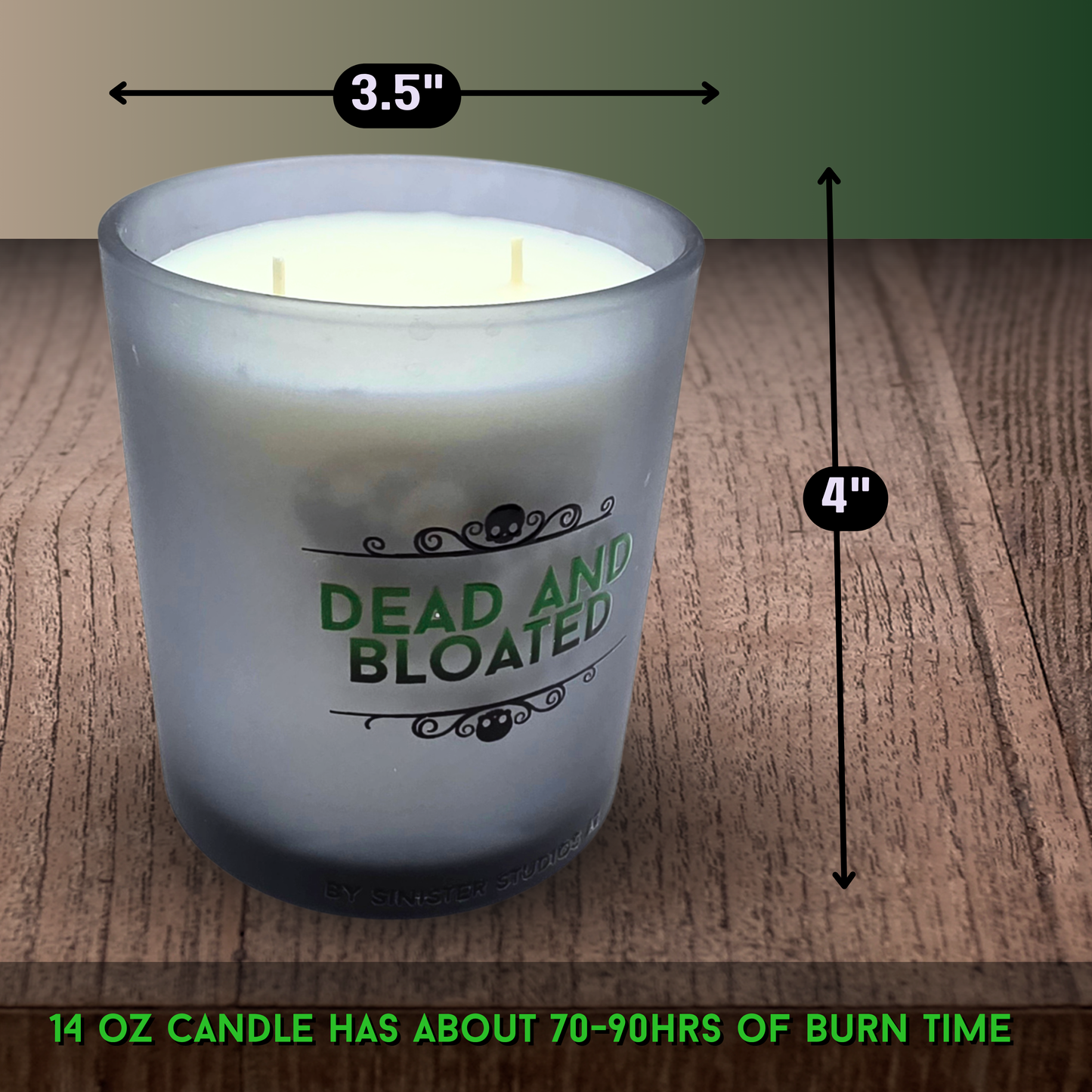 Dead and Bloated HorrorLux Candle & Wax Melts Set, Leather Tobacco Dirt Scent, Gothic Luxury Horror Candle Gift