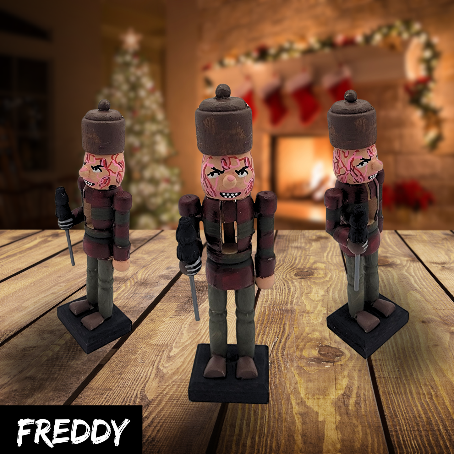 Horror Themed Nutcrackers | Hand Painted Killer Christmas Décor | Jason, Michael, Freddy, Pennywise, Leatherface, Art the Clown