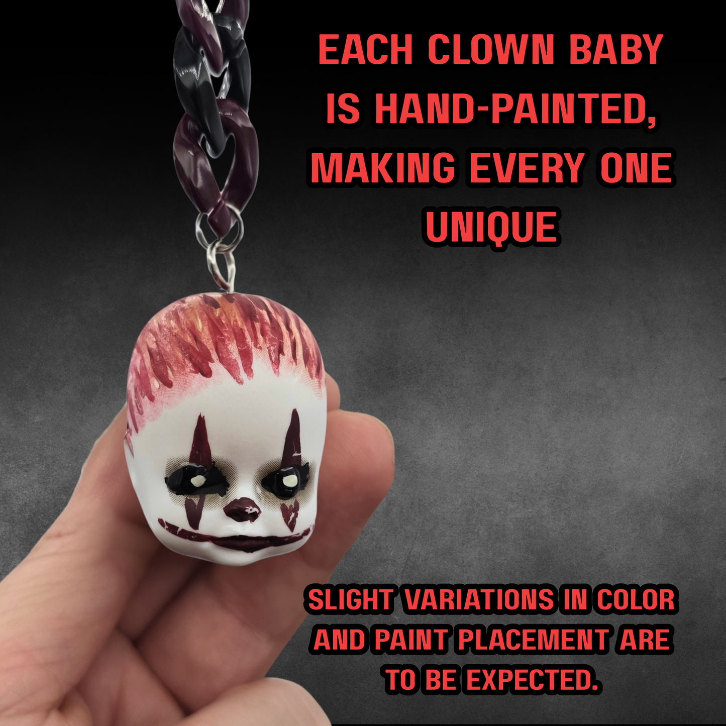Clown Baby Bag Charm | Handmade Horror Purse Charm