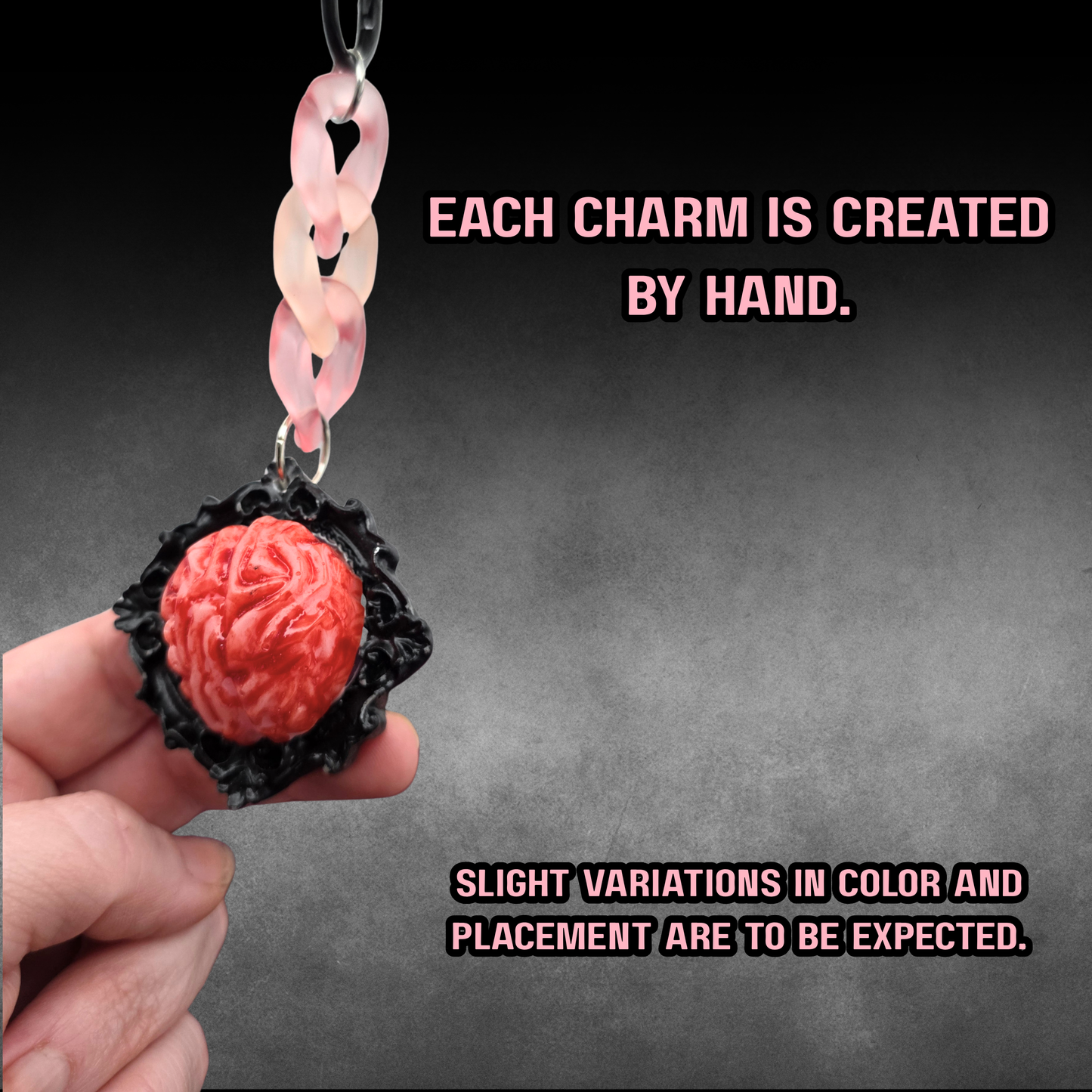 Brain Specimen Bag Charm | Handmade Horror Purse Charm