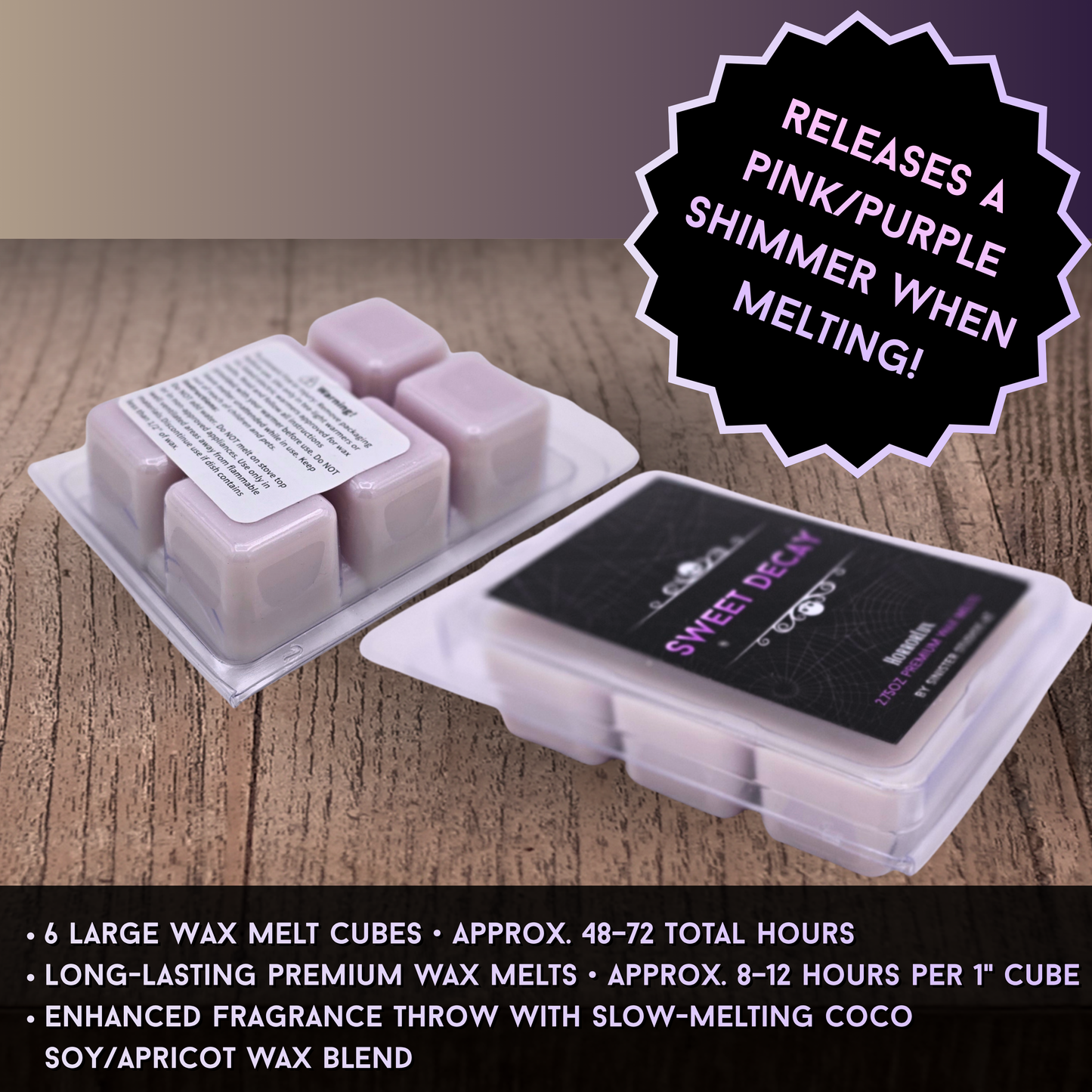 Sweet Decay HorrorLux Candle & Wax Melts Set, Honeysuckle Sandalwood Goth Luxury Candle, Horror Gift Decor