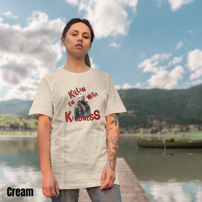 Killin' 'em with Kindness tee unisex horror tshirt for her camp crystal lake tee gift Friday the 13th tee for her horror graphic tee Jason Voorhees horror tshirt