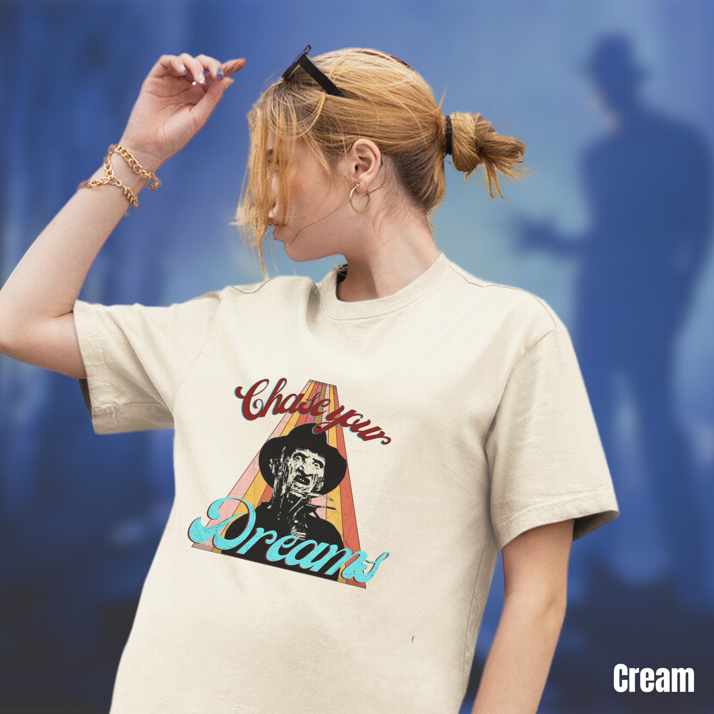 Chase your Dreams tee unisex horror tshirt for her horror fan tee gift Freddy Krueger tee for him horror graphic tee Nightmare on Elm Street movie tshirt