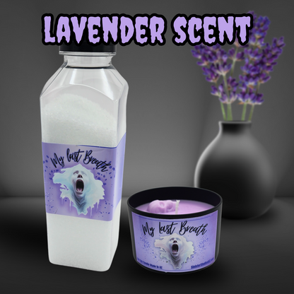RIP & Relaxation Spa Kit – Gothic Self Care Gift Set with Candle, Bath Salts, Eye Mask & Pouch – Lavender or Eucalyptus – Horror Mother's Day Gift