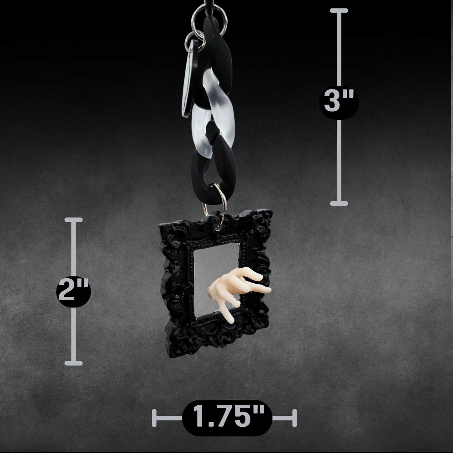Ghostly Reach Mirror Bag Charm | Handmade Horror Purse Charm