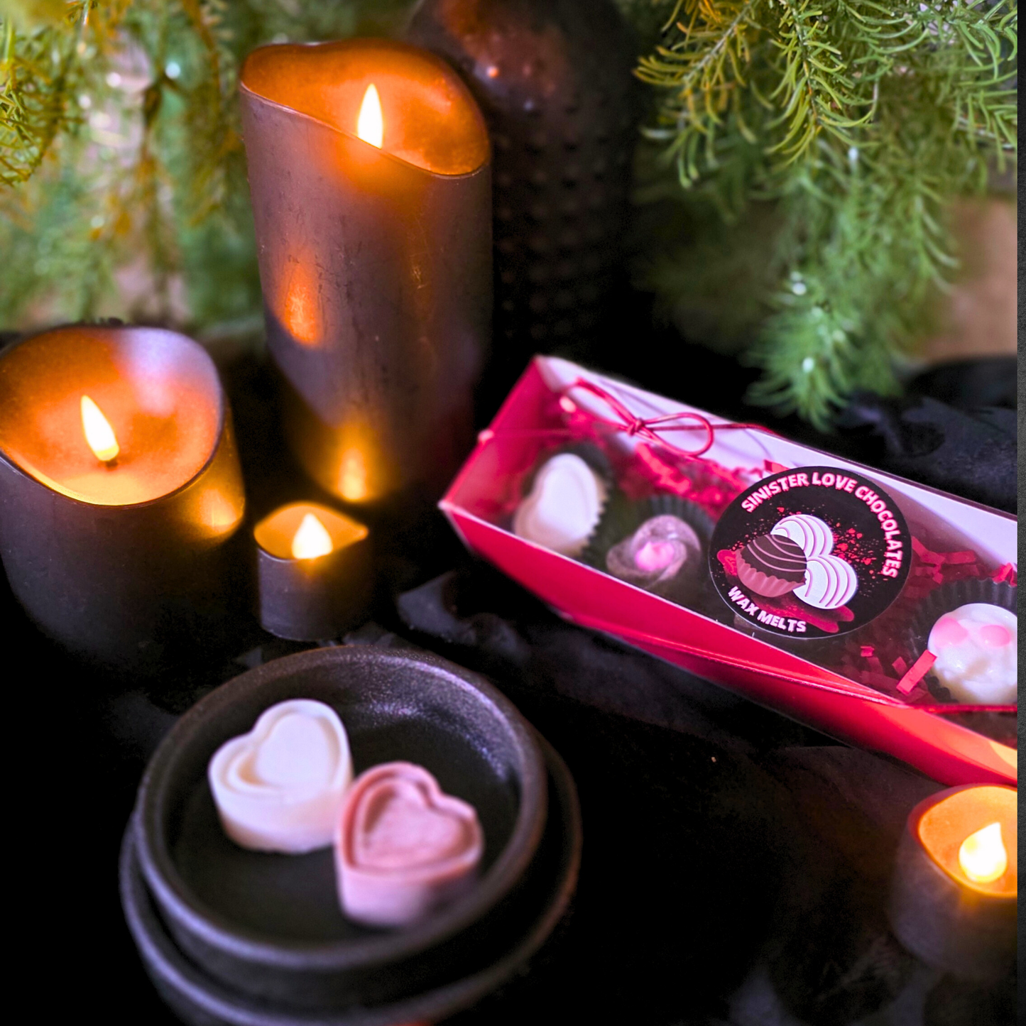 Sinister Chocolates Wax Melts | Bleeding Heart Wax Melts | Chocolate Strawberry Cherry Scent | Horror Valentine Gift | Spooky Wax Melts