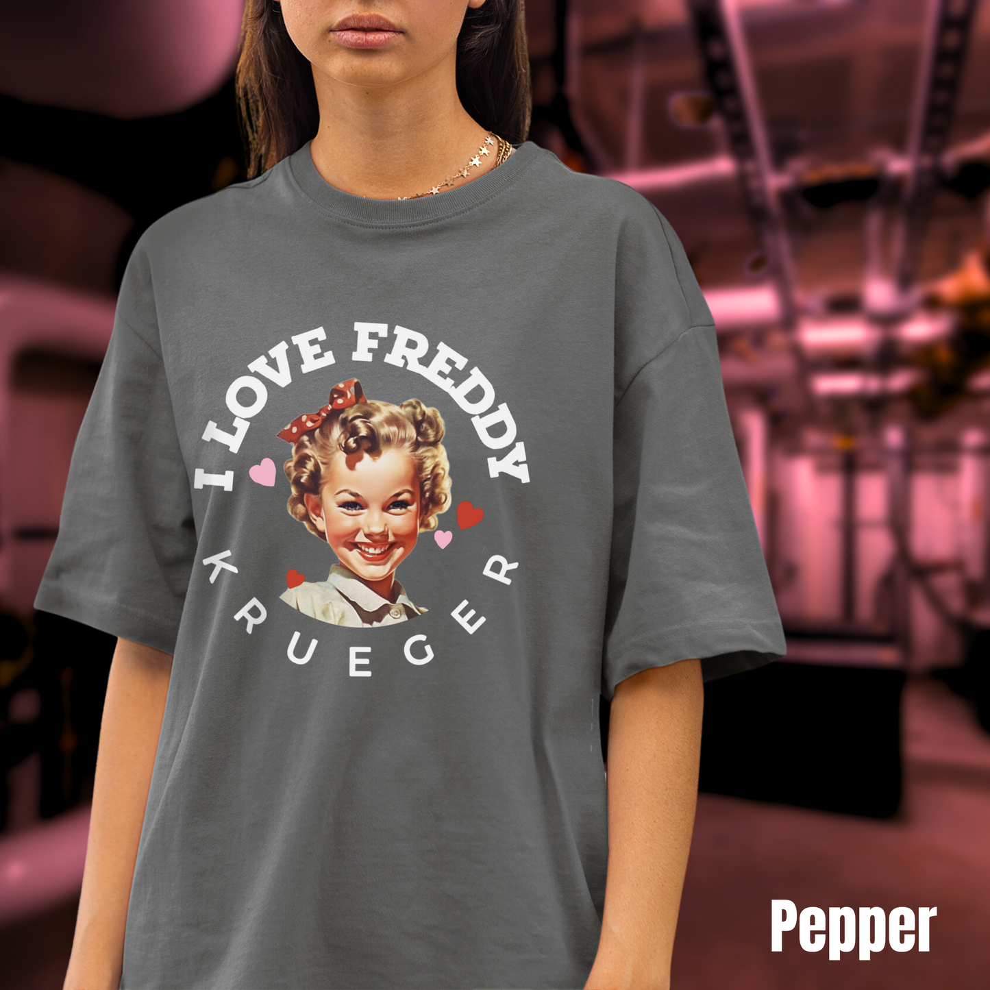 I Love Freddy Krueger tee unisex horror fan tshirt for her funny Freddy Krueger tee gift horror tee for her graphic cute horror tshirt