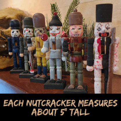 Horror Themed Nutcrackers | Hand Painted Killer Christmas Décor | Jason, Michael, Freddy, Pennywise, Leatherface, Art the Clown