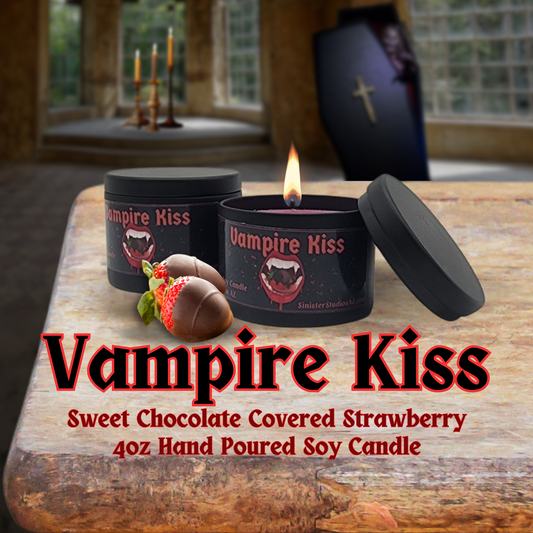 Vampire Kiss soy candle chocolate covered strawberry scented candle spooky candle housewarming gift home decor gift for her valentine gift