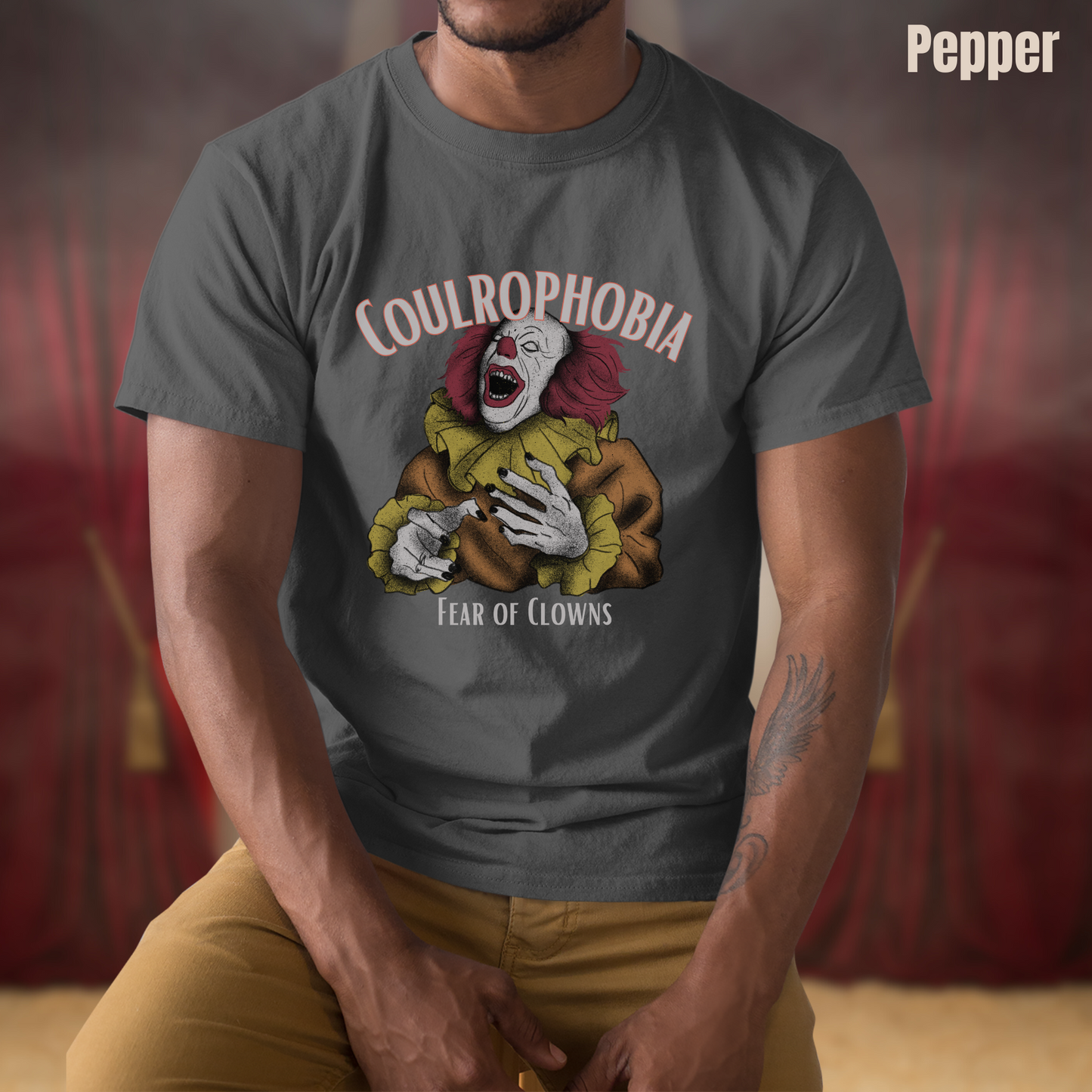 Coulrophobia tee Fear of clowns unisex horror tshirt for her birthday gift creepy clown tee gift psychology student tee for her circus phobia gift