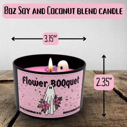 Flower BOOquet soy candle rose candle floral scented candle spooky candle gift creepy home decor gift for her valentine gift ghost candle