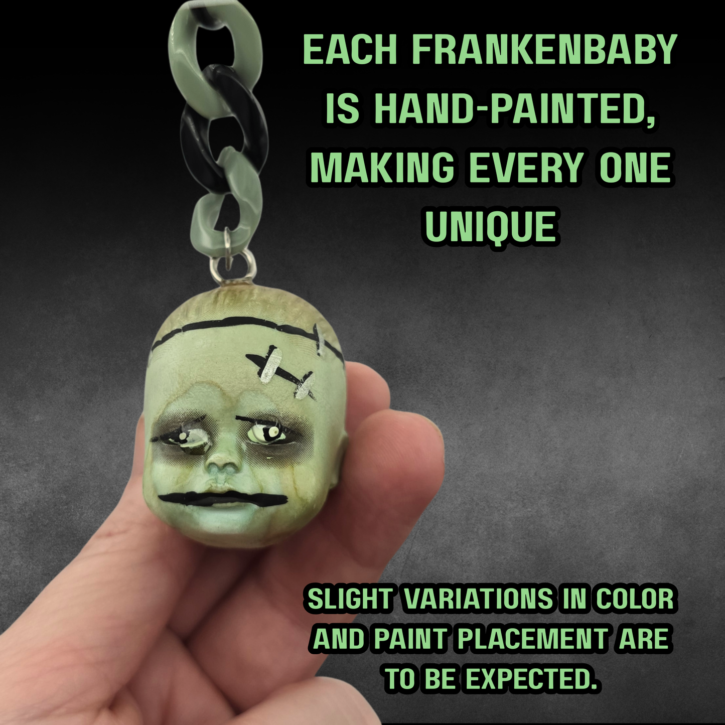 Frankenbaby Handmade Horror Bag Charm