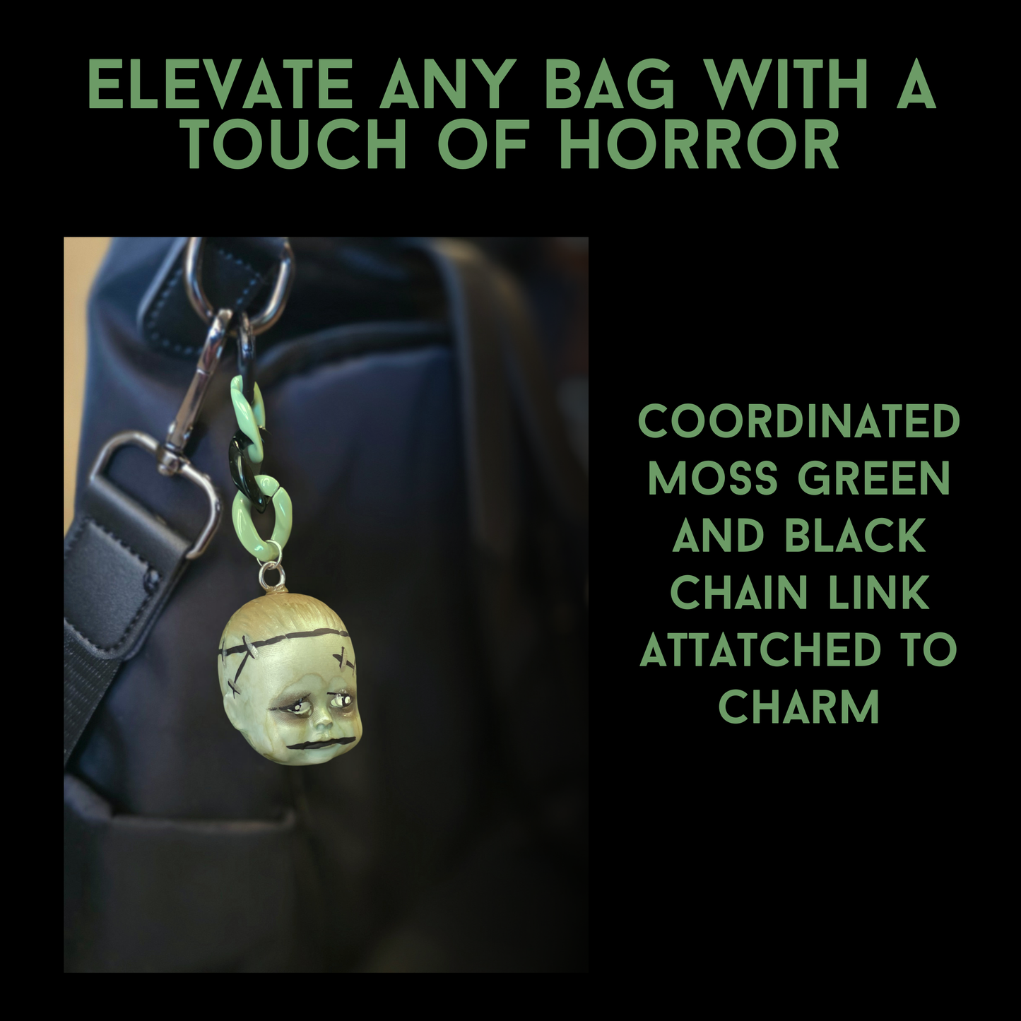 Frankenbaby Handmade Horror Bag Charm