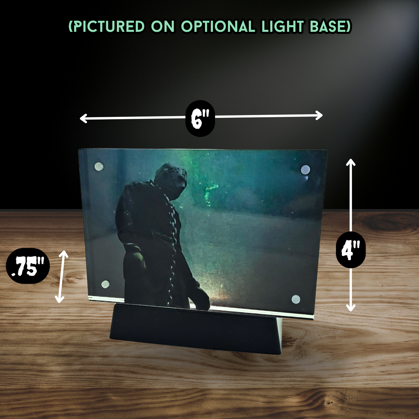 Jason Lives 3D Effect Acrylic Horror Decor, Friday the 13th Inspired Desk Art, Layered Acrylic Display with Optional Light Base