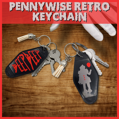 Pennywise retro motel keychain holographic clown keychain gift halloween party favor motel keychain retro horror movie clown gift