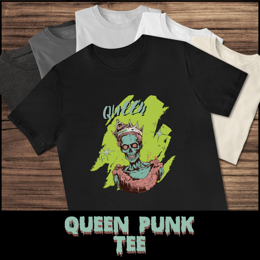 Queen Punk tee unisex Skeleton punk horror tshirt for her punk skull queen tee gift neon punk tee for her macabre skeleton tshirt gift