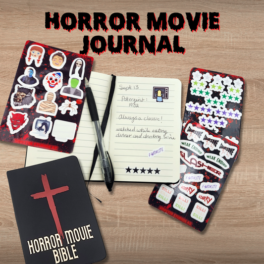 Horror movie Journal horror movie log book horror fan gift horror movie gift for couple horror movie notebook gift for her horror book gift