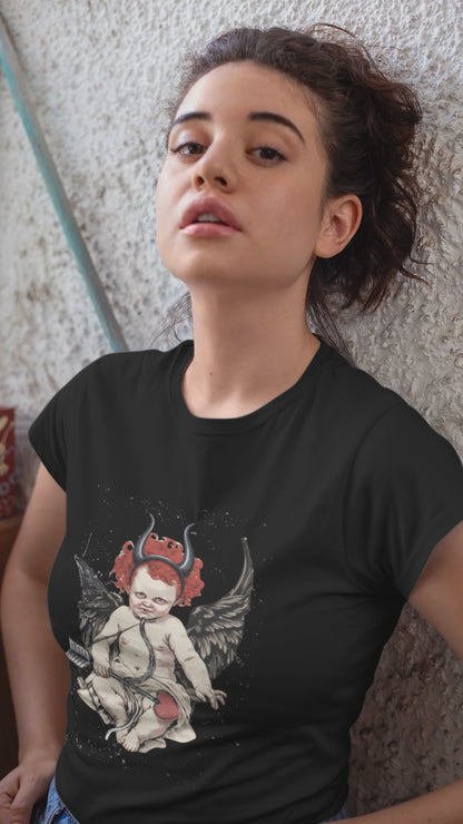 Evil Cupid tee unisex horror tshirt for her gothic cupid love tee gift gothic punk tee for him gift